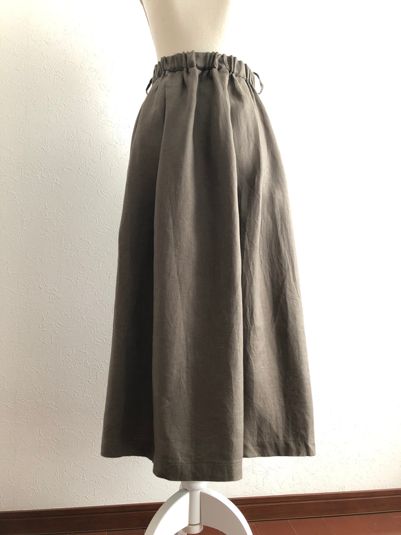 フレンチリネンウエストゴムスカート 5枚目の画像
