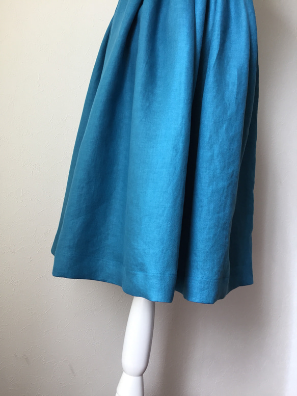 フレンチリネンサイズオーダーギャザースカート 4枚目の画像