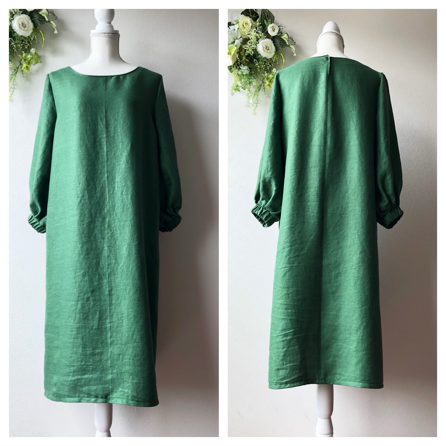 受注製作/フレンチリネンバルーンスリーブワンピース