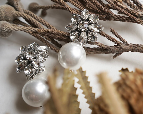 結婚式　前撮り　アクセサリー　パール／　バボナーピアス 前撮り - ピアスの人気通販 | minne byGMOペパボ 国内最大級の