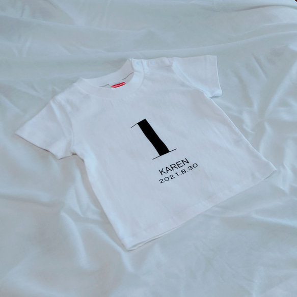 1歳バースデー 誕生日 ロンパース Tシャツ 2枚目の画像