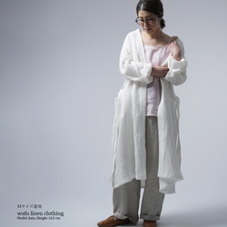 【wafu】雅亜麻 Linen camisole キャミソール / 桜色 p004k-sak1 2枚目の画像