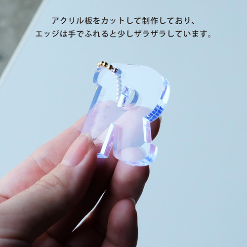 Mサイズ】アクリル製 オーロラ イニシャルキーホルダー（約45mm
