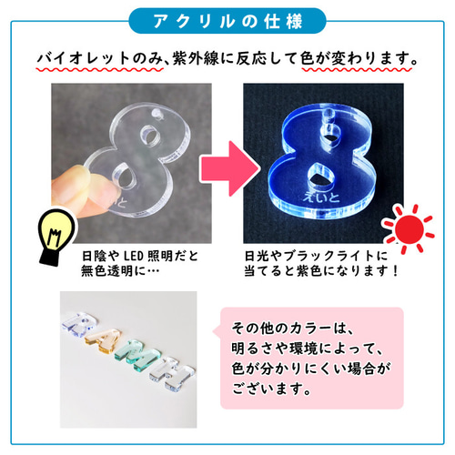 Mサイズ】アクリル製 イニシャルキーホルダー（約45mm/4.5cm