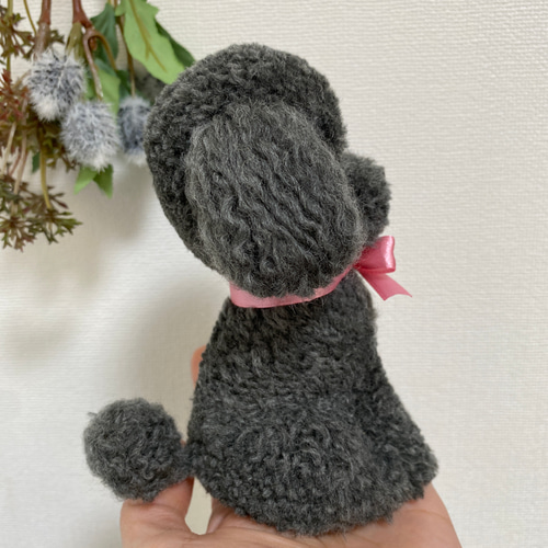 動物ぽんぽん トイプードル 濃いグレー その他人形 ricksan 通販