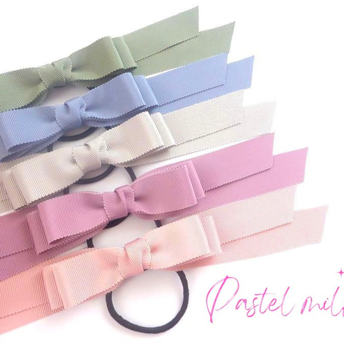 確認たらりんヘアリボンヘアゴム880アンティークローズペールピンク