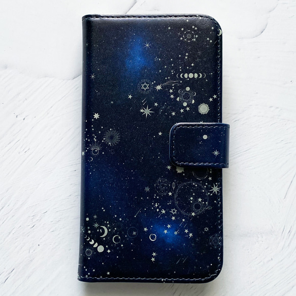 超越銀河系的天文圖案筆記本型 iPhone 手機殼 兼容所有機型 iPhone13 第7張的照片