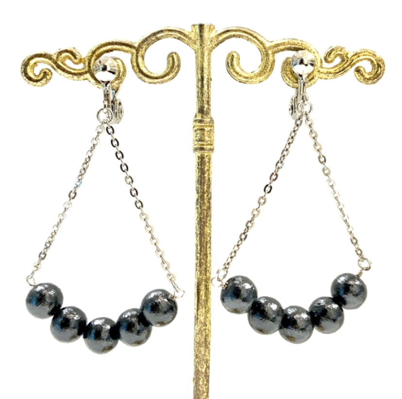 《受注製作》コスチュームジュエリー/イヤリング/コットンパール/イヤリング/クリップ式【Deux Y】DJE-002