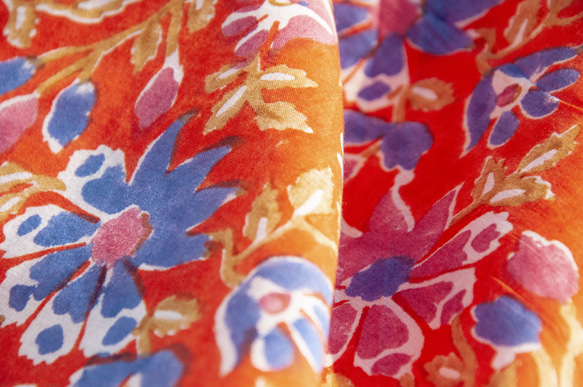 クリスマスギフト交換ギフトバレンタインデーギフトバースデーギフト母の日ギフト手作り木版画印刷植物染めスカーフ手織りスカーフ織りス 8枚目の画像