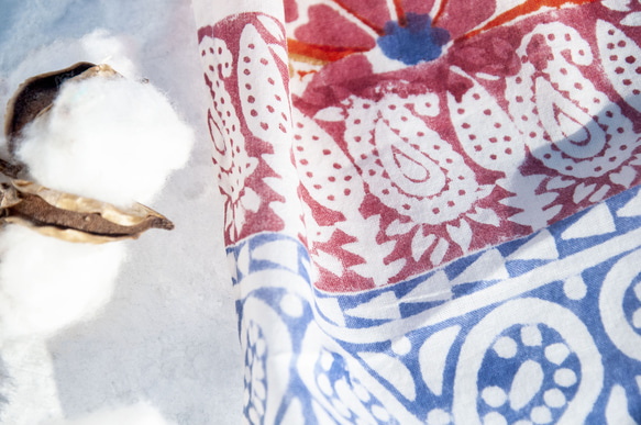 クリスマスギフト交換ギフトバレンタインデーギフトバースデーギフト母の日ギフト手作り木版画印刷植物染めスカーフ手織りスカーフ織りス 15枚目の画像