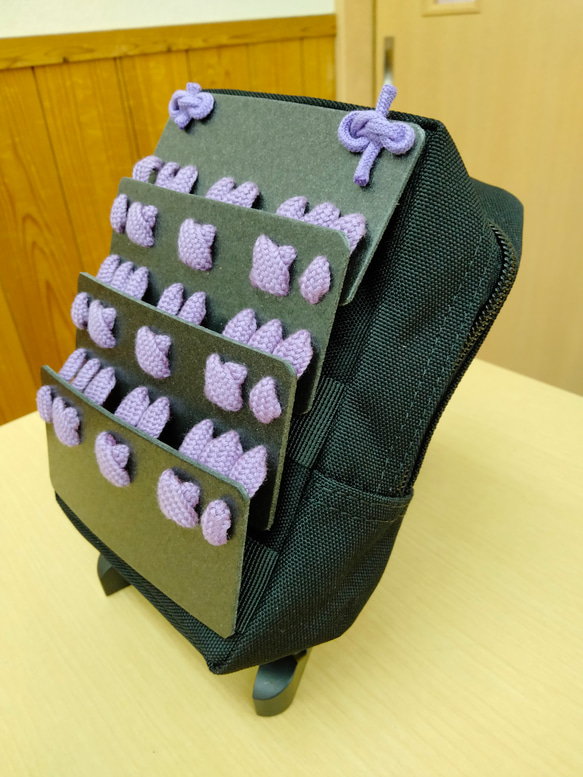 紫糸縅SAMURAIポーチ【ハンドメイド】 2枚目の画像
