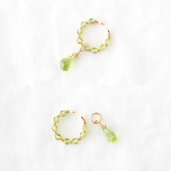 Circle Dangle Cuff（Peridot）-片耳- 2枚目の画像