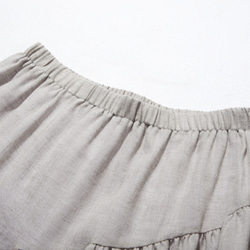 綺麗ラインで見魅せる　斜めギャザー切り替えスカート　コットンリネンロングスカートベージュグレー220503-1 8枚目の画像