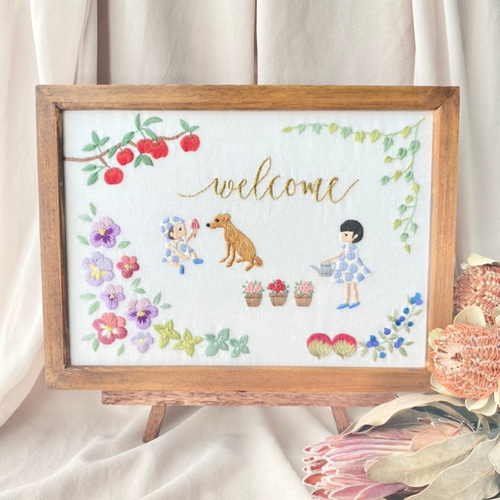 刺繍 ウェルカムボード ファミリーボード B5サイズ 受注製作