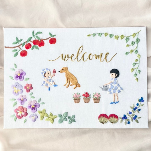 刺繍 ウェルカムボード ファミリーボード B5サイズ 受注製作