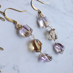 一点物】雫 アメトリン の ヘアゴム ✩.*˚天然石×ヘアゴム ヘアゴム