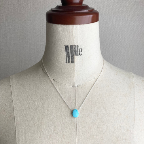 1718〕ターコイズネックレス✴︎スリーピングビューティー✴︎シルバー