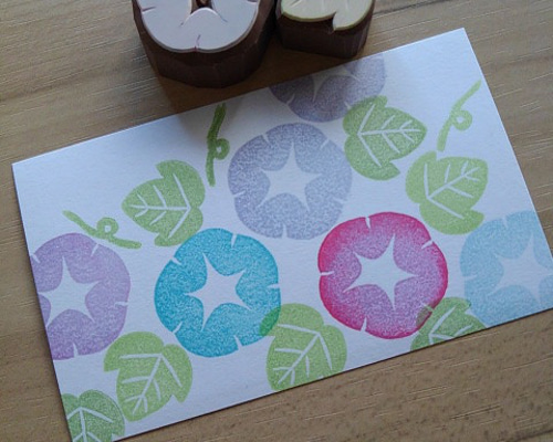 夏の花～あさがおの消しゴムはんこ はんこ・スタンプ のんびり屋 通販