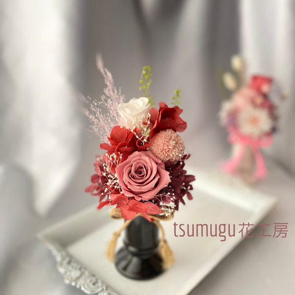 仏花＊バラとピンポンマムのお供え花 bk】プリザーブドフラワー 