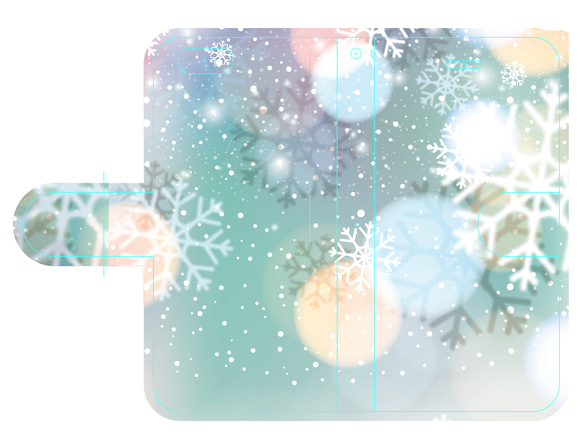 新品送料無料 iPhoneケース 手帳型 雪の結晶1 1枚目の画像