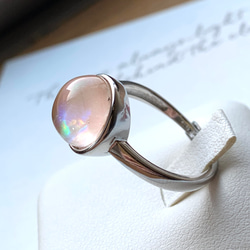 ガラス×シェル 選べるぷっくりガラス玉リング ラウンド 10mm 指輪 銅 シルバー シンプル ベゼル 7枚目の画像