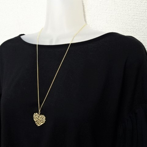 再販！【長さ変更可能】シンプル 素敵な透かし ハート リーフ