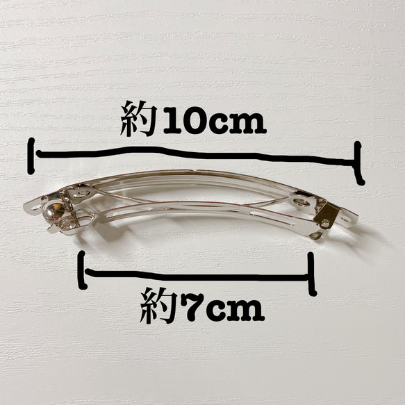 モスグリーンパールのバレッタ　10cm 3枚目の画像