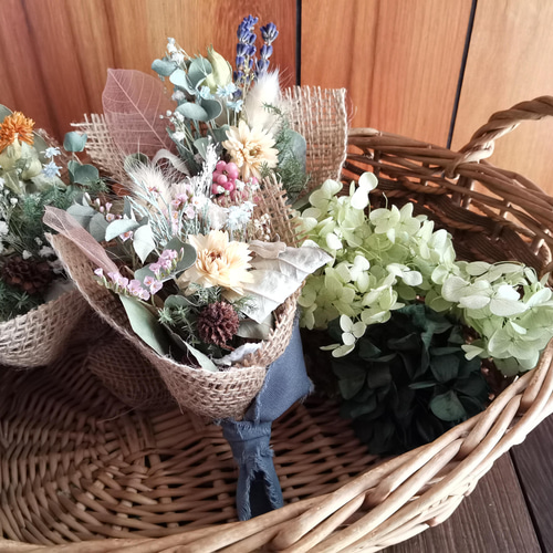 早割＊大きさ選べるナチュラルブーケ 森のお花屋さん【M・L