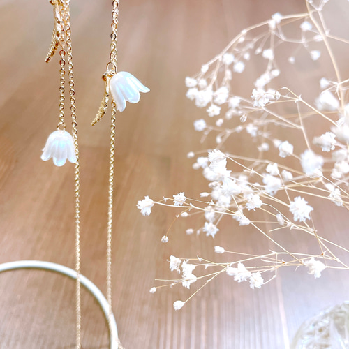 ♪❤️ 鈴蘭　スズラン　パール　ガラスビーズ　マスクチェーン　メガネチェーン ♪❤️ 鈴蘭 スズラン パール ガラスビーズ マスクチェーン メガネチェーン