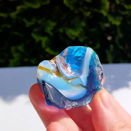 レア アンダラクリスタル シャスタ山 マルチカラー お守りの石 ブルー