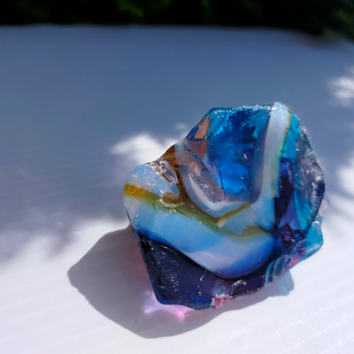 レア アンダラクリスタル シャスタ山 マルチカラー お守りの石 ブルー
