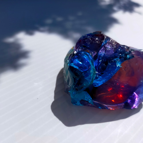 レア アンダラクリスタル シャスタ山 マルチカラー お守りの石 ブルー