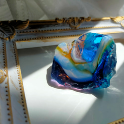 レア アンダラクリスタル シャスタ山 マルチカラー お守りの石 ブルー