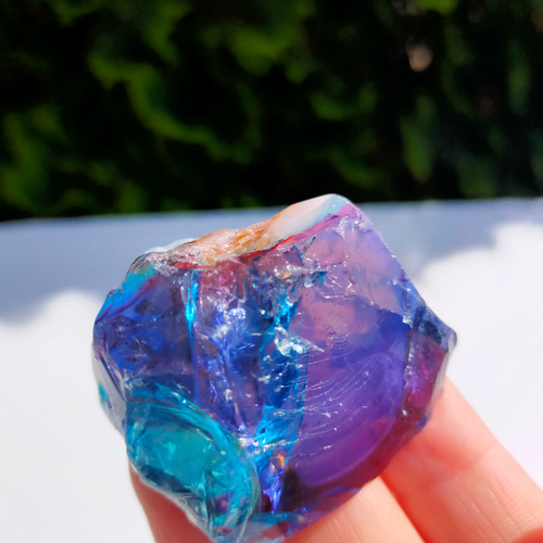 レア アンダラクリスタル シャスタ山 マルチカラー お守りの石 ブルー