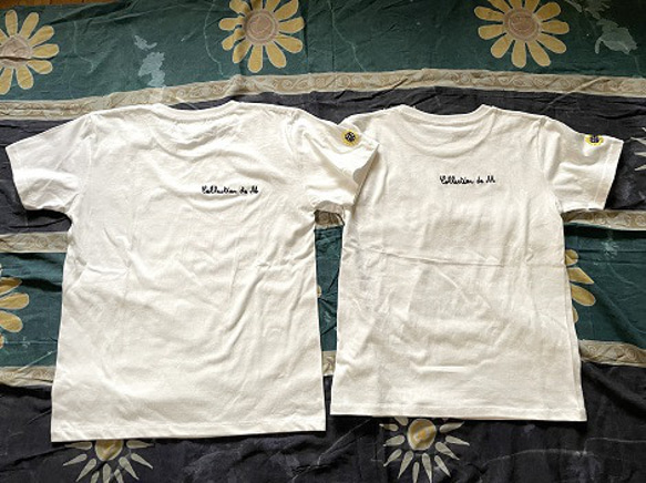袖ワンポイントひまわり+バック刺繍半袖Tシャツ 7枚目の画像