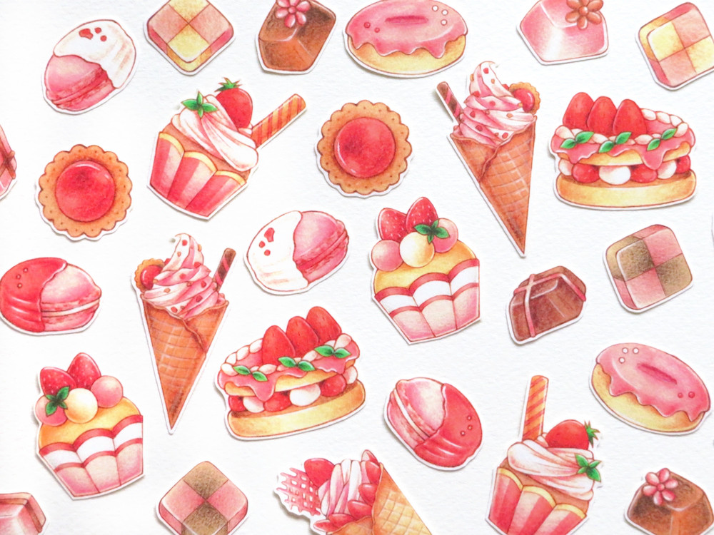 確認用♡Uセット♡440円手描き カラフルスイーツ コメント枠 フレークシール 6924aecfb1c849d367a3244449688f