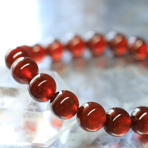 ☆プレミアムブレス☆…☆ヘソナイト（オレンジ）ガーネット：9.5ミリ