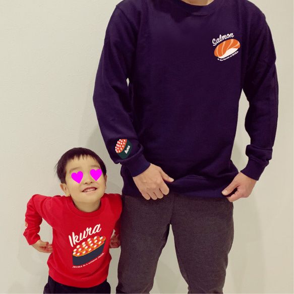 Sushi Family 鮭×いくらTシャツ 3枚目の画像