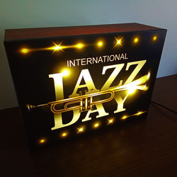 ジャズ JAZZ DAY ジャズ喫茶 トランペット アメリカン カフェ サイン 看板 置物 雑貨 LEDライトBOX 3枚目の画像