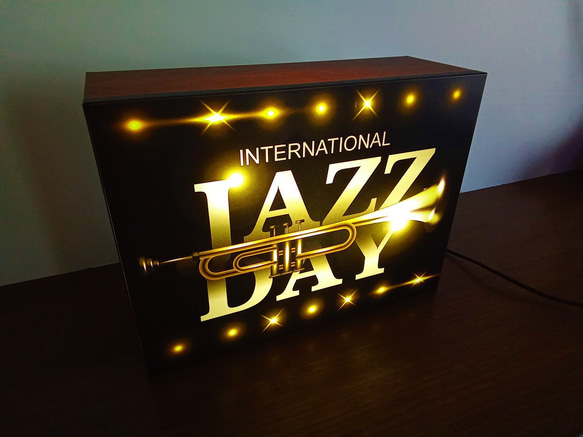 ジャズ JAZZ DAY ジャズ喫茶 トランペット アメリカン カフェ サイン 看板 置物 雑貨 LEDライトBOX 3枚目の画像