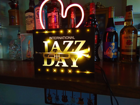 ジャズ JAZZ DAY ジャズ喫茶 トランペット アメリカン カフェ サイン 看板 置物 雑貨 LEDライトBOX 6枚目の画像
