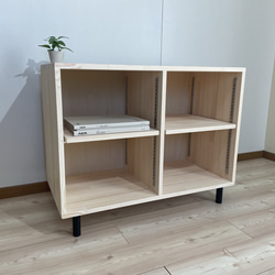 木製　ハンドメイド　オーダー　棚　シェルフ　本棚　マガジンラック　キッチン サイズオーダー可】木のぬくもり感じる収納ラック・便利な可動棚仕様