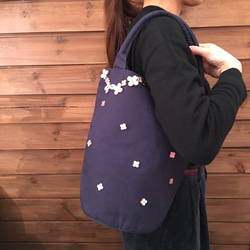 【オンライン限定商品￥4,950→￥3,500】No.764ベーカリートートバッグ（バッグ色Navy) 5枚目の画像