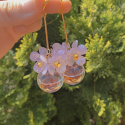 紫陽花◌    ピアス イヤリング ゴールド シルバー 花 ピンク 2枚目の画像