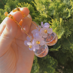 紫陽花◌    ピアス イヤリング ゴールド シルバー 花 ピンク 3枚目の画像