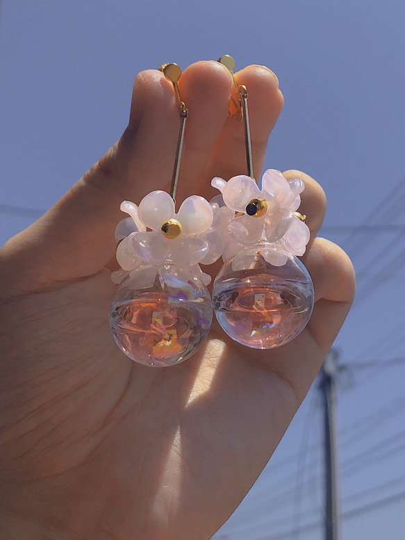 紫陽花◌    ピアス イヤリング ゴールド シルバー 花 ピンク 4枚目の画像
