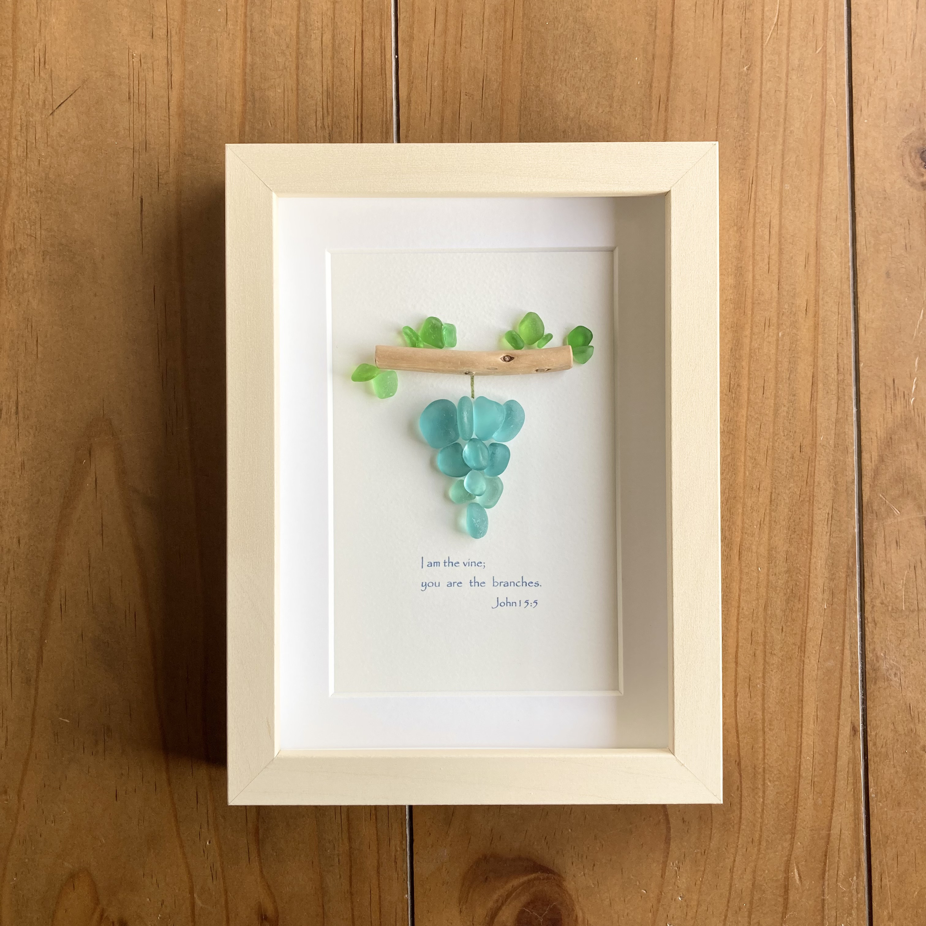 わたしは葡萄の木・シーグラスアート・インテリア小物・置物/壁かけ・キリスト