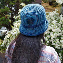春夏用の帽子(ネイビー＋藍色) 2枚目の画像