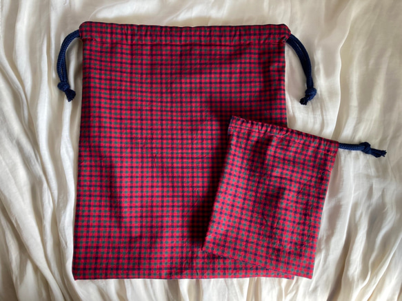 ファミリアチェック 巾着 レッド 巾着バッグ あすなろ 通販