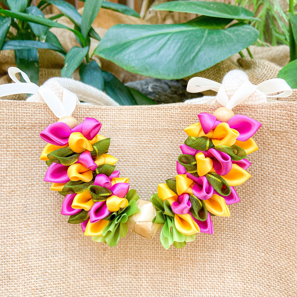 バードオブパラダイス（極楽鳥花）のハワイアンキルトバッグ　ハンドメイド バードオブパラダイス(極楽鳥花)のハワイアンキルトバッグ